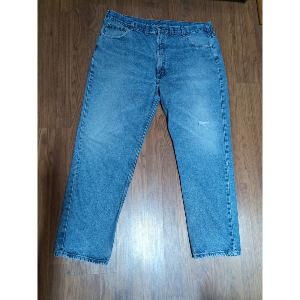 Carhartt Denim Blue Jeans Men's Size 44x32 Traditional Fit B18 DST Workwear